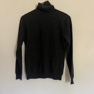 Mariyaab 100% Cashmere Soft Long Sleeve Turtleneck Sweater Heather Gray S